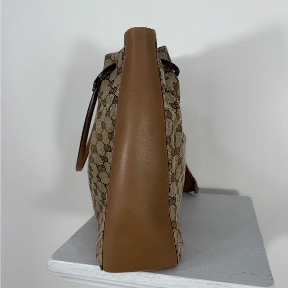 GUCCI GG monogram w/leather incl pouch very good cond Large vintage style - Picture 7 of 15